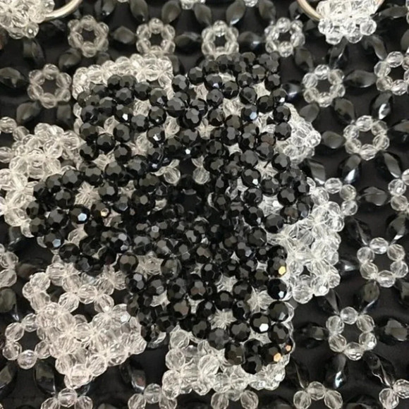 Vintage Y2K Black & Clear Beaded Purse - Picture 3 of 10